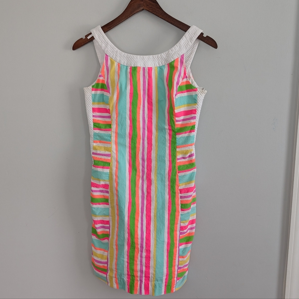 Women's Lilly Pulitzer Darcy Spicy Stripe Shift Dress Bow Back 2